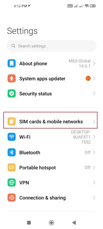 بررسی فعال بودن VoLTE در تنظیمات