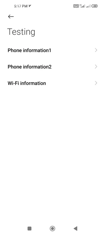بخش Phone Information