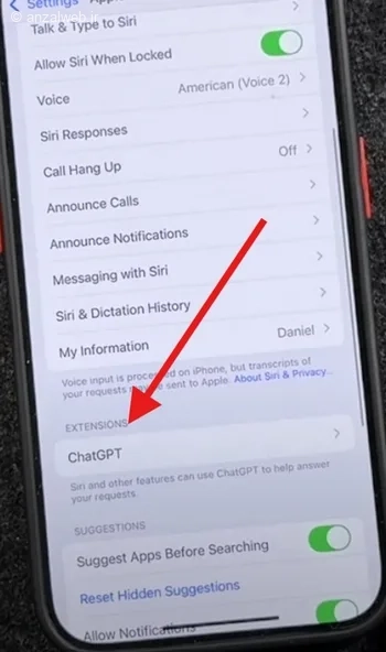 فعال سازی ChatGPT در آیفون 16