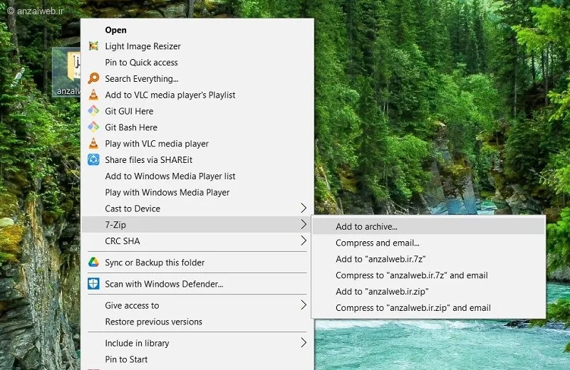 رمز گذاشتن روی فایل زیپ با 7-Zip
