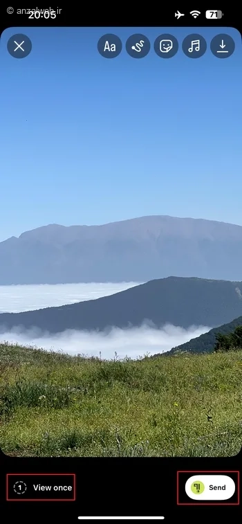 ارسال عکس یا فیلم به‌ صورت View Once