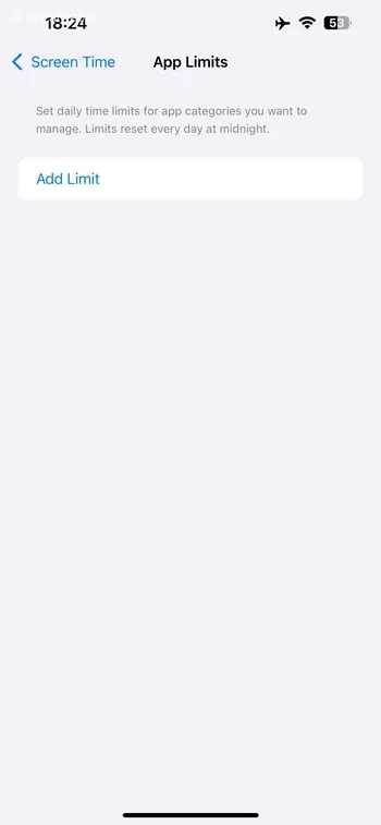 گزینه Add Limit