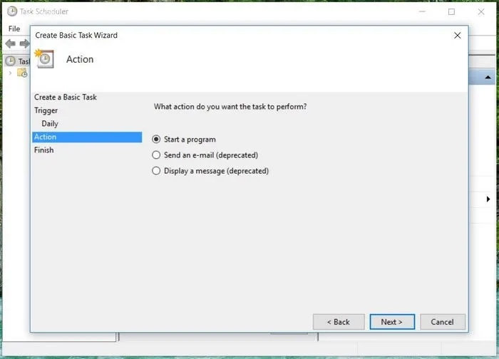 گزینه‌ Start a program