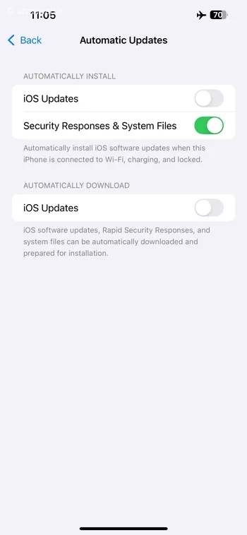  Automatic Updates آیفون