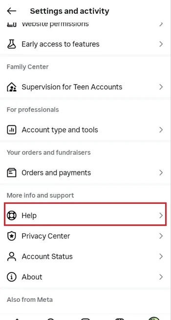 رفع محدودیت سنی اینستا با تماس با پشتیبانی