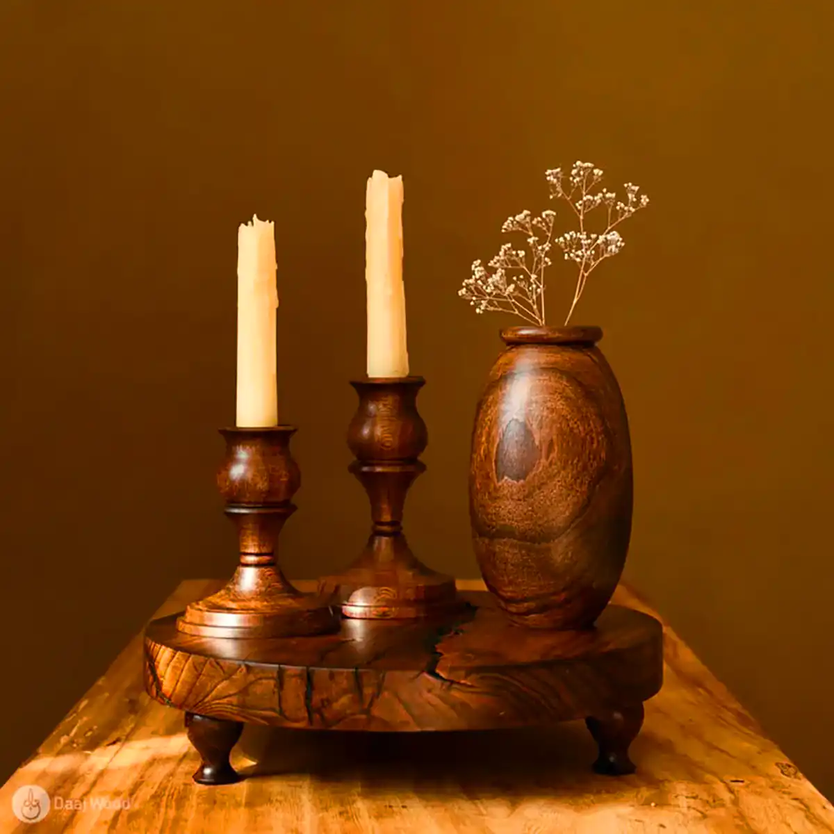 جا شمعی چوبی مدرن