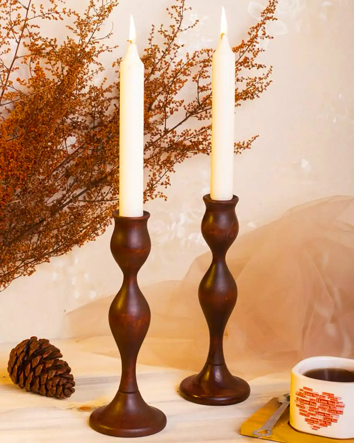 جا شمعی چوبی مدرن