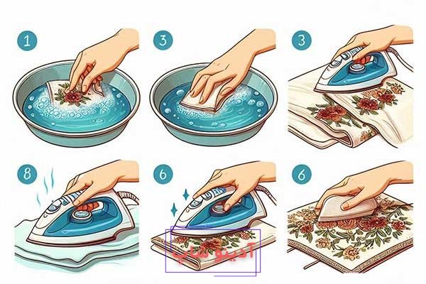 محافظت و تثبیت گلدوزی قبل از شستشو