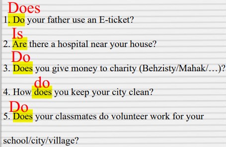 جواب صفحه 62 کتاب کار زبان نهم