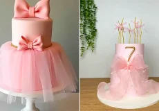 کیک صورتی دخترانه