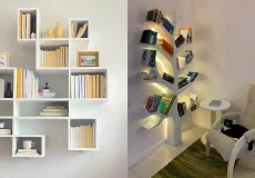 مدل کتابخانه دیواری شیک + زیباترین مدل های کتابخانه دیواری بسیار لاکچری