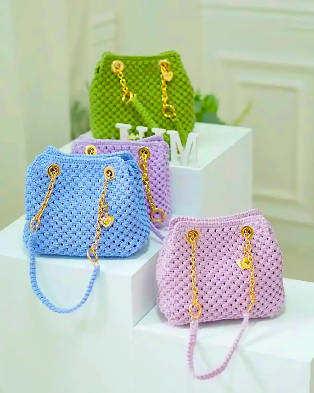 کیف دستی بافتنی شیک
