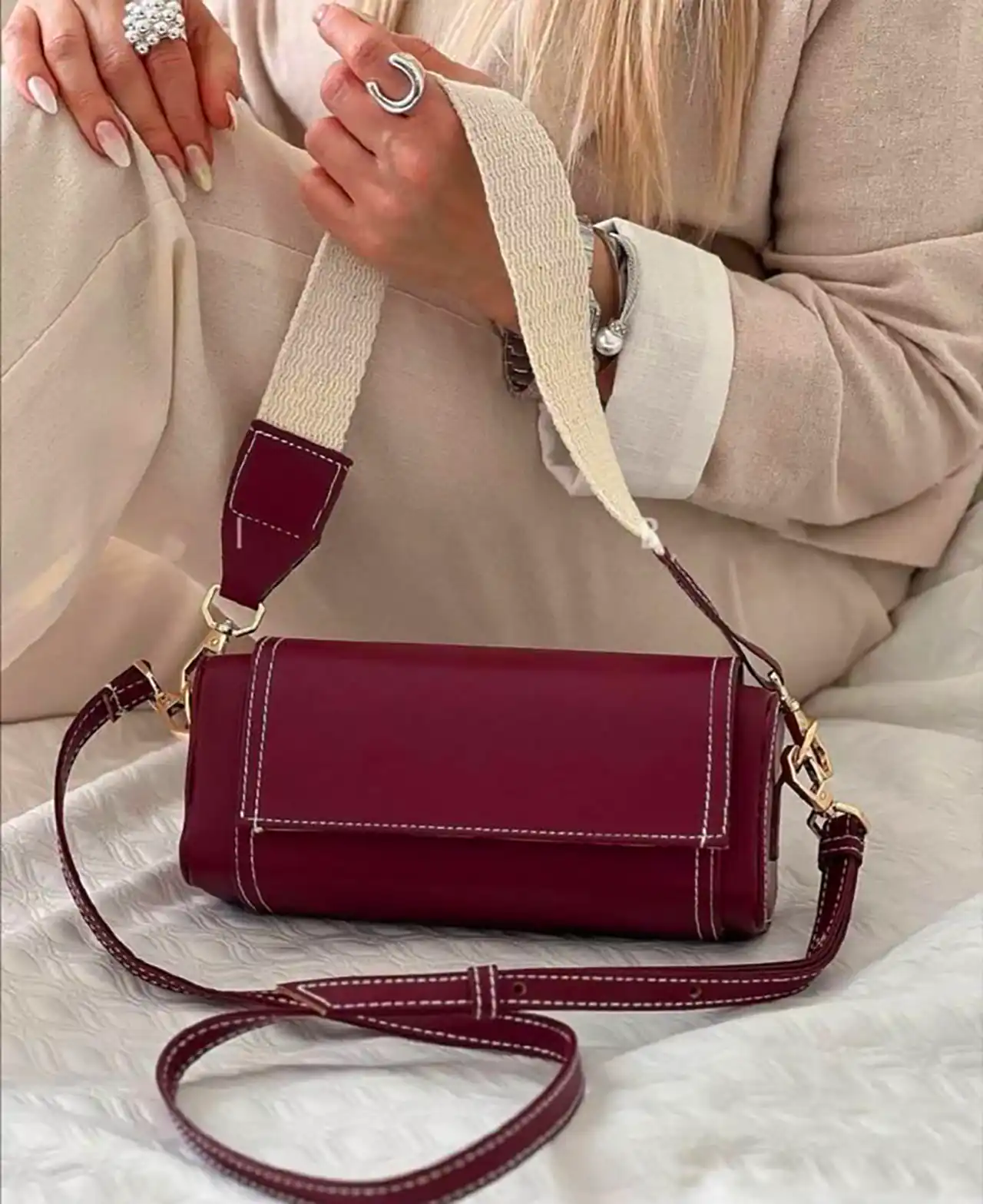 کیف دستی زرشکی ترند