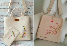 کیف پارچه ای گلدوزی شده زیبا
