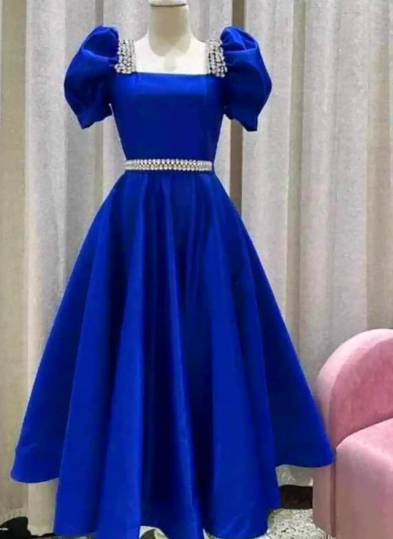 لباس مجلسی آبی کاربنی