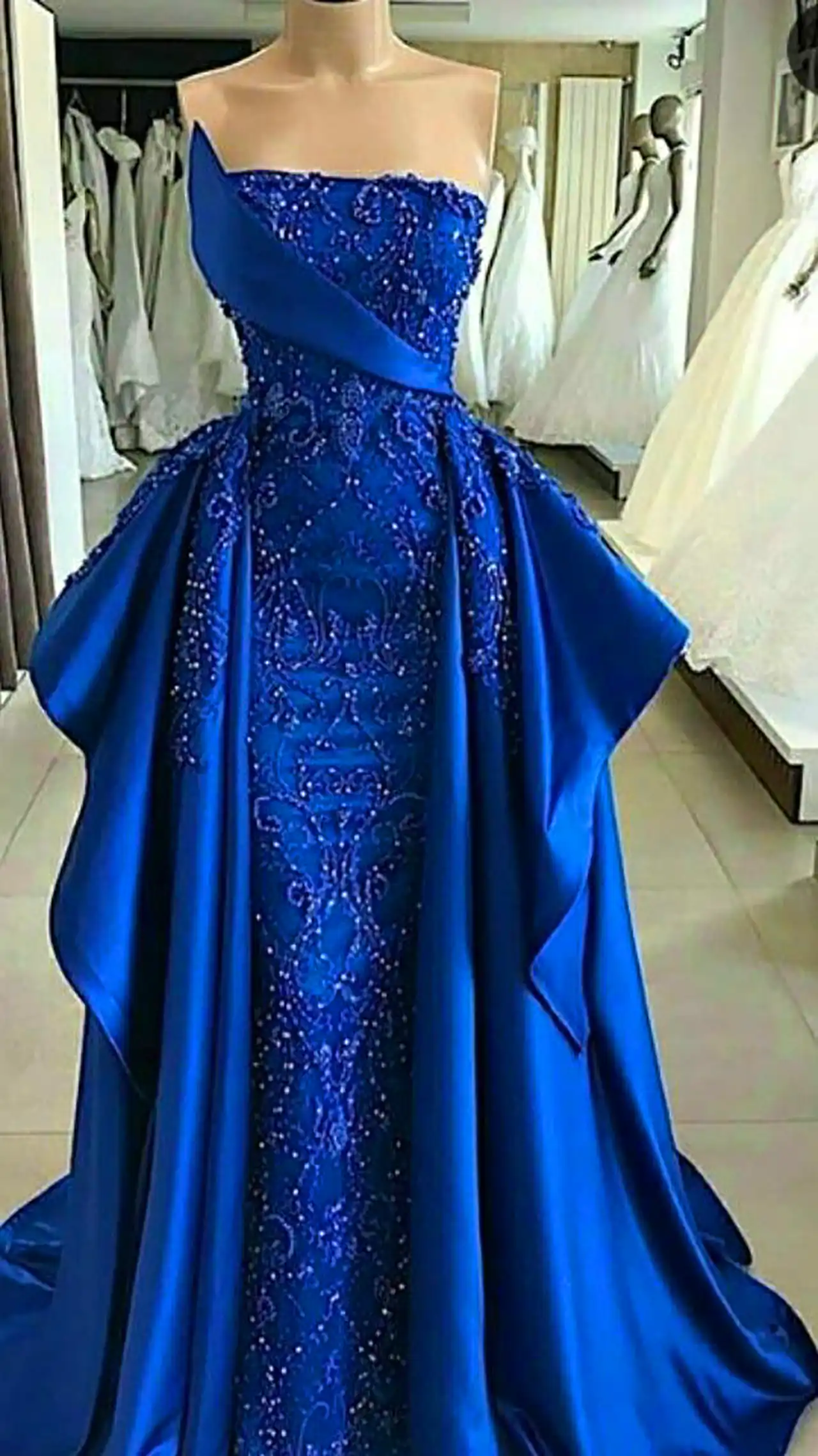 لباس مجلسی آبی کاربنی