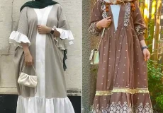 مانتو بلند چین دار شیک