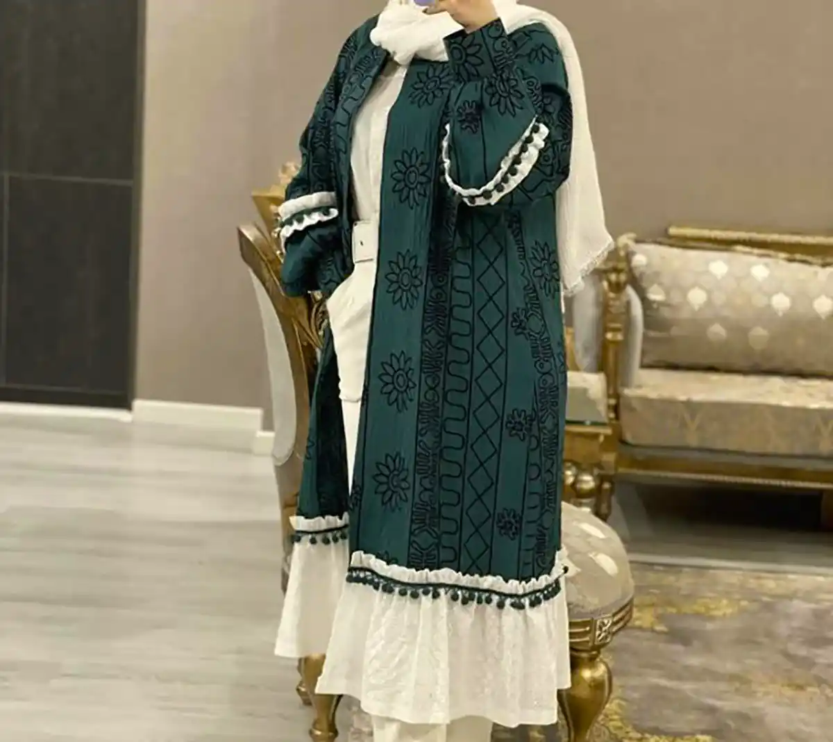 مانتو بلند چین دار شیک