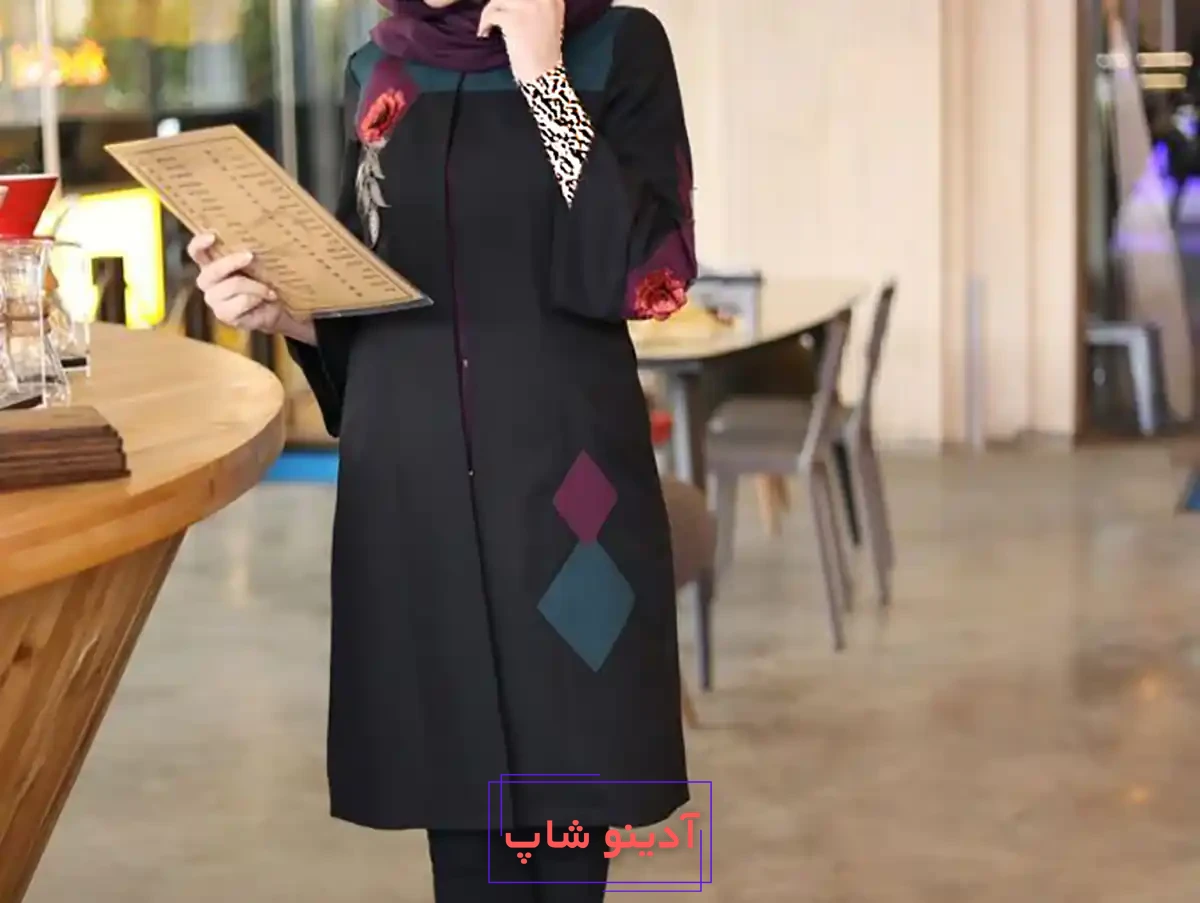 مانتو بلند طرح دار زیبا