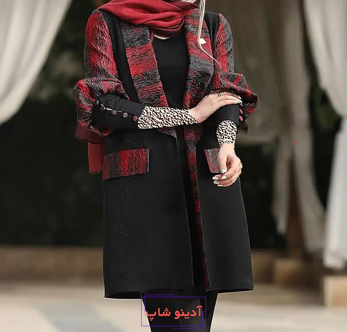 مانتو بلند طرح دار زیبا