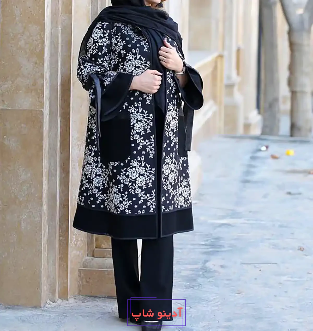 مانتو بلند طرح دار زیبا