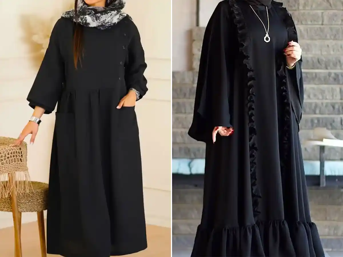 مانتو جلو بسته مشکی زنانه