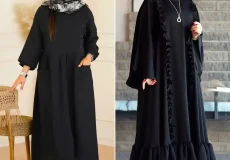 مانتو جلو بسته مشکی زنانه
