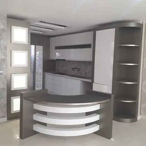 مدل آشپزخانه ترکیبی از طراحی مدرن، کاربردی و زیبایی که ترند شدن