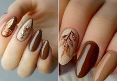 مدل ناخن قهوه ای ترند