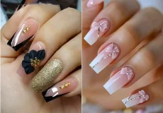 مدل ناخن مربعی بلند