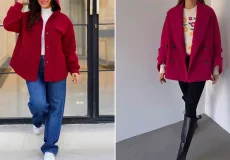 مدل پالتو زرشکی زنانه