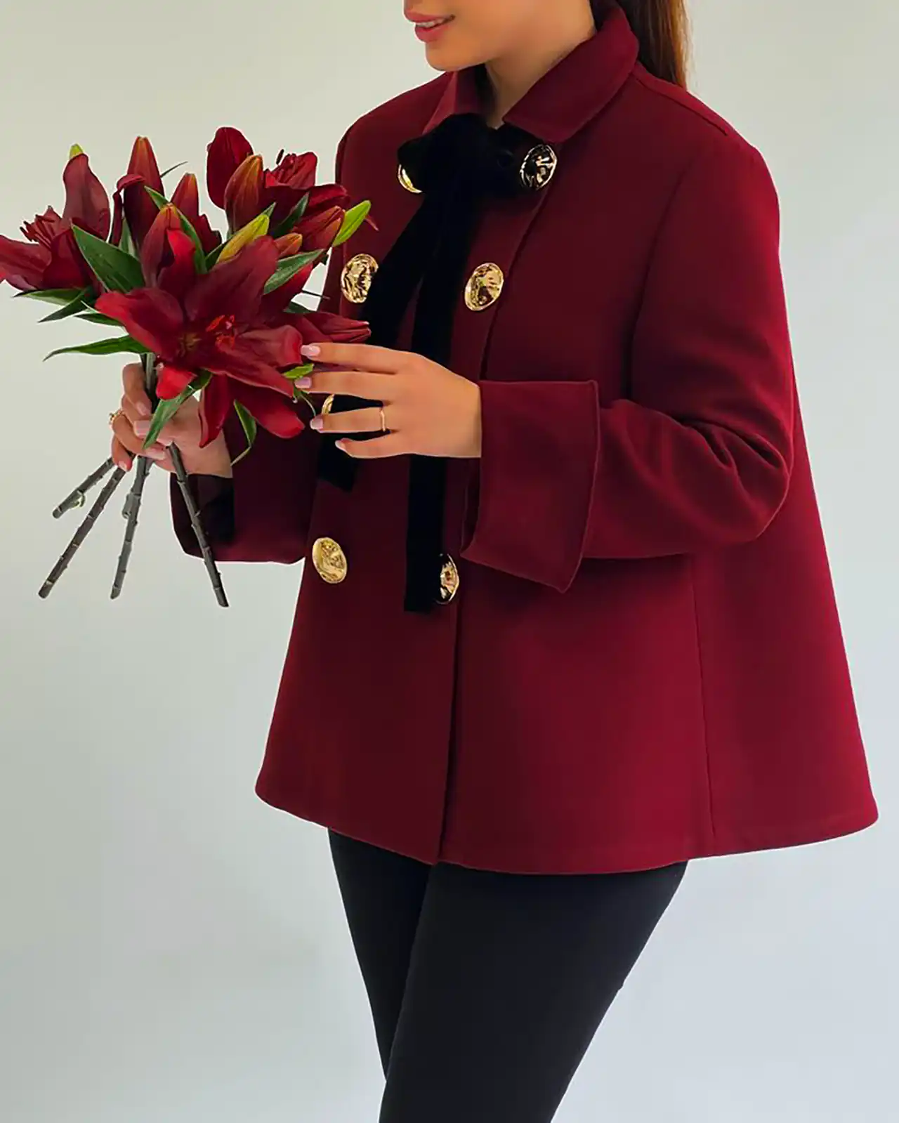 مدل پالتو زرشکی زنانه