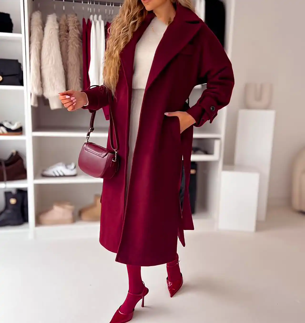 مدل پالتو زرشکی زنانه