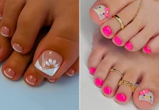مدل طراحی ناخن پا ترند