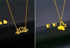 نیم ست طلا مینیمال سبک وزن 