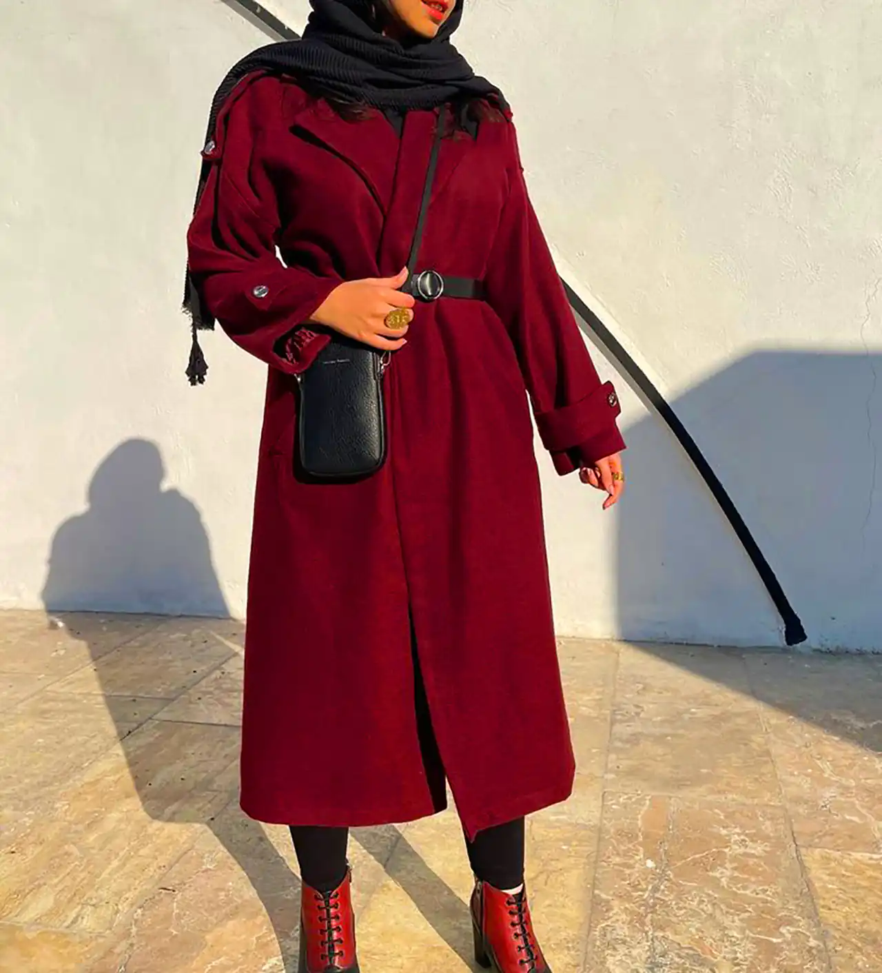 پالتو ترند و شیک زرشکی