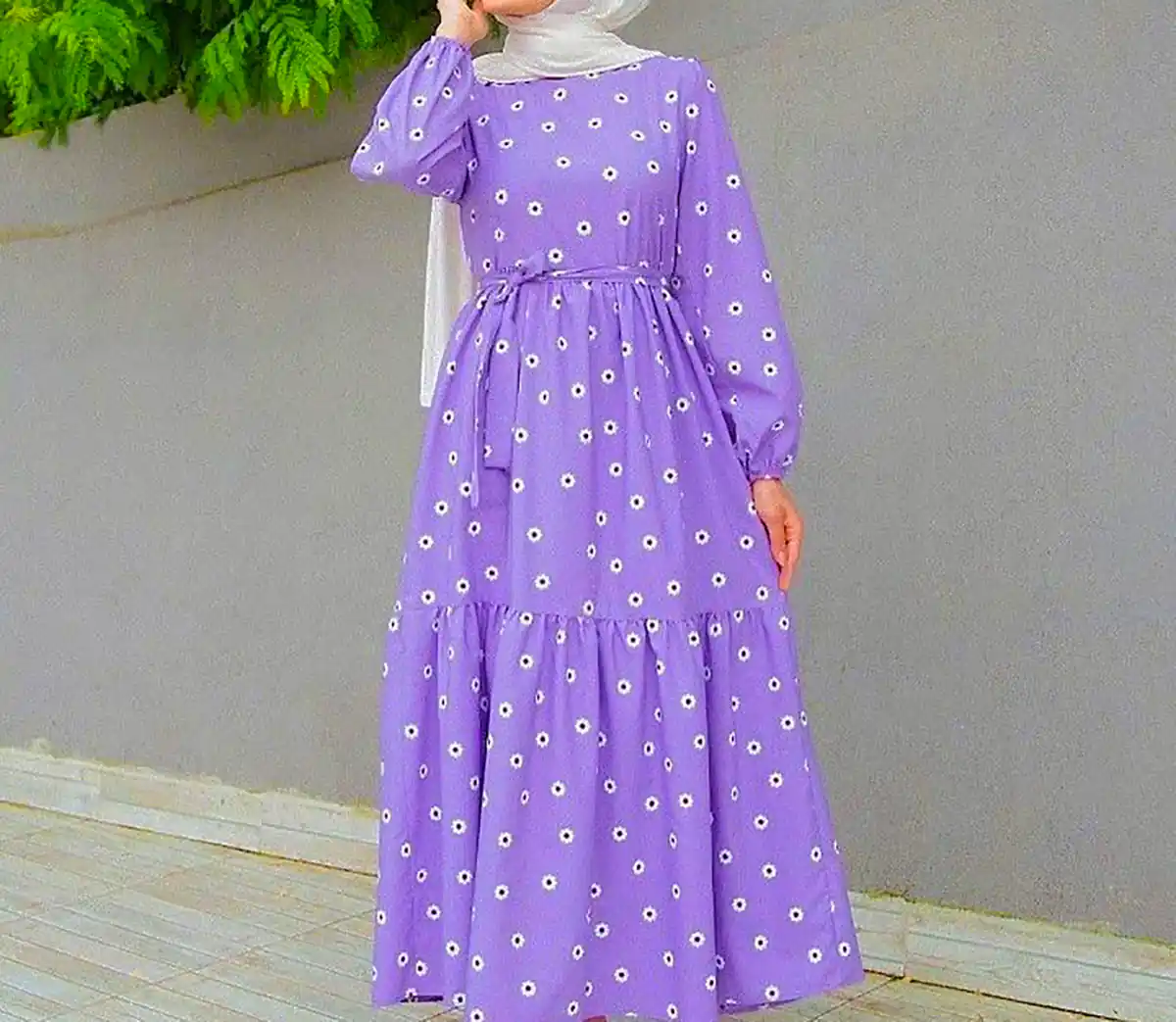 پیراهن کلوش طرح دار زنانه جدید