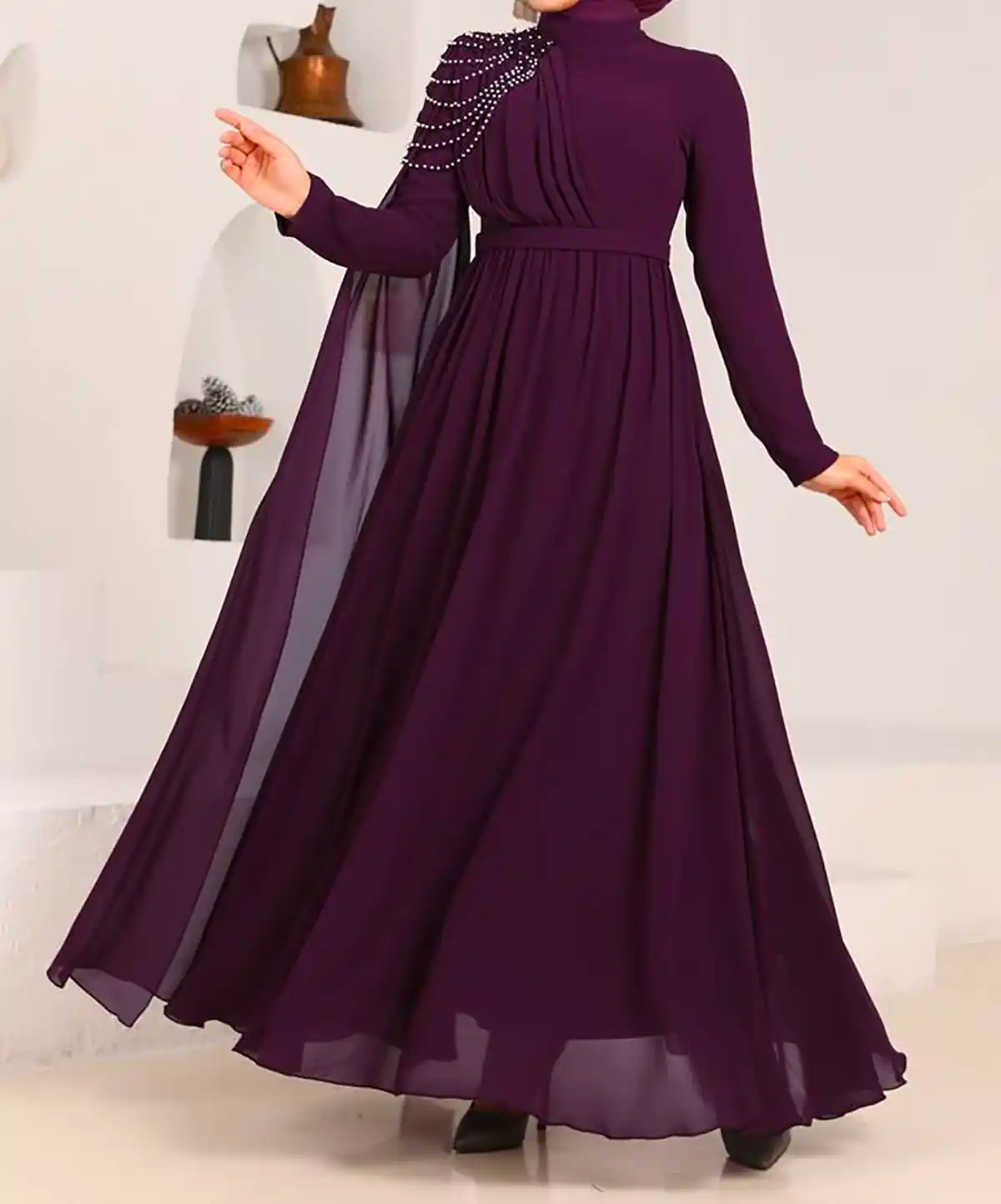 پیراهن مجلسی پوشیده شیک