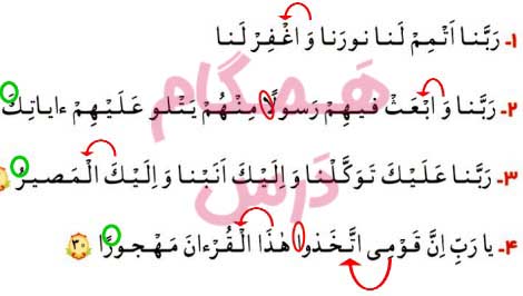 جواب انس با قرآن در خانه صفحه 85 درس سیزدهم قرآن چهارم