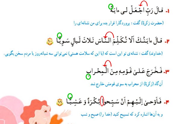 جواب صفحه 77 درس 12 قرآن چهارم دبستان