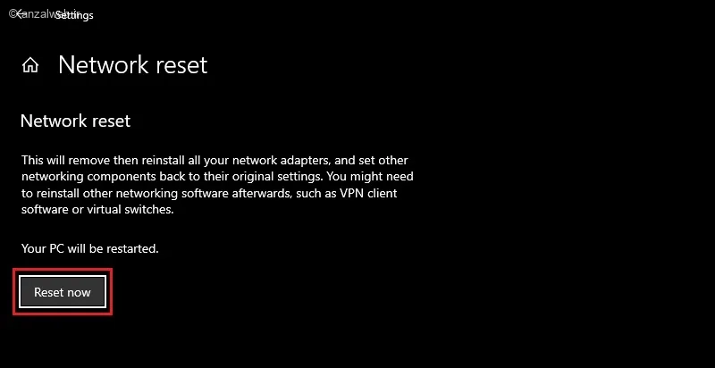 ریست اتصال اینترنت