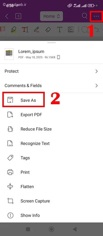ویرایش پی دی اف در گوشی اندروید با برنامه Foxit PDF Editor