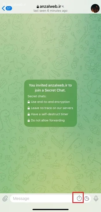 ارسال عکس تایمر دار تلگرام