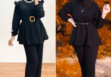 شومیز مانتویی مشکی شیک