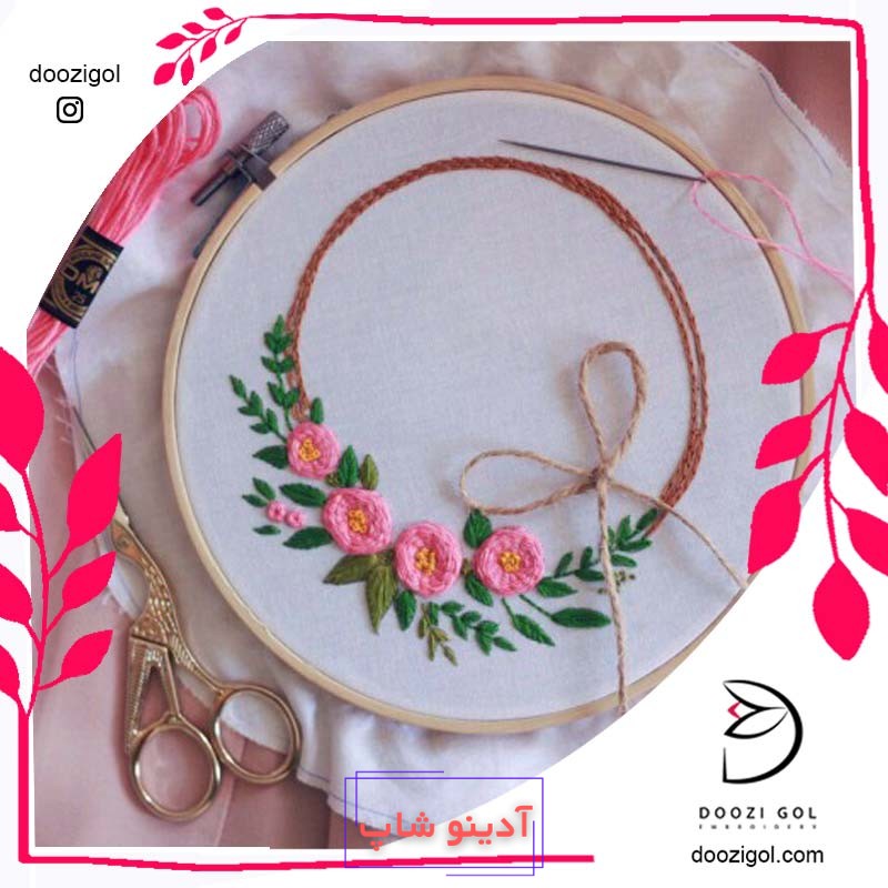 آموزش گلدوزی با دست روی کارگاه