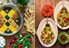 تزئین کشک و بادمجون مجلسی