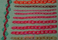 آموزش دوخت زنجیره در گلدوزی