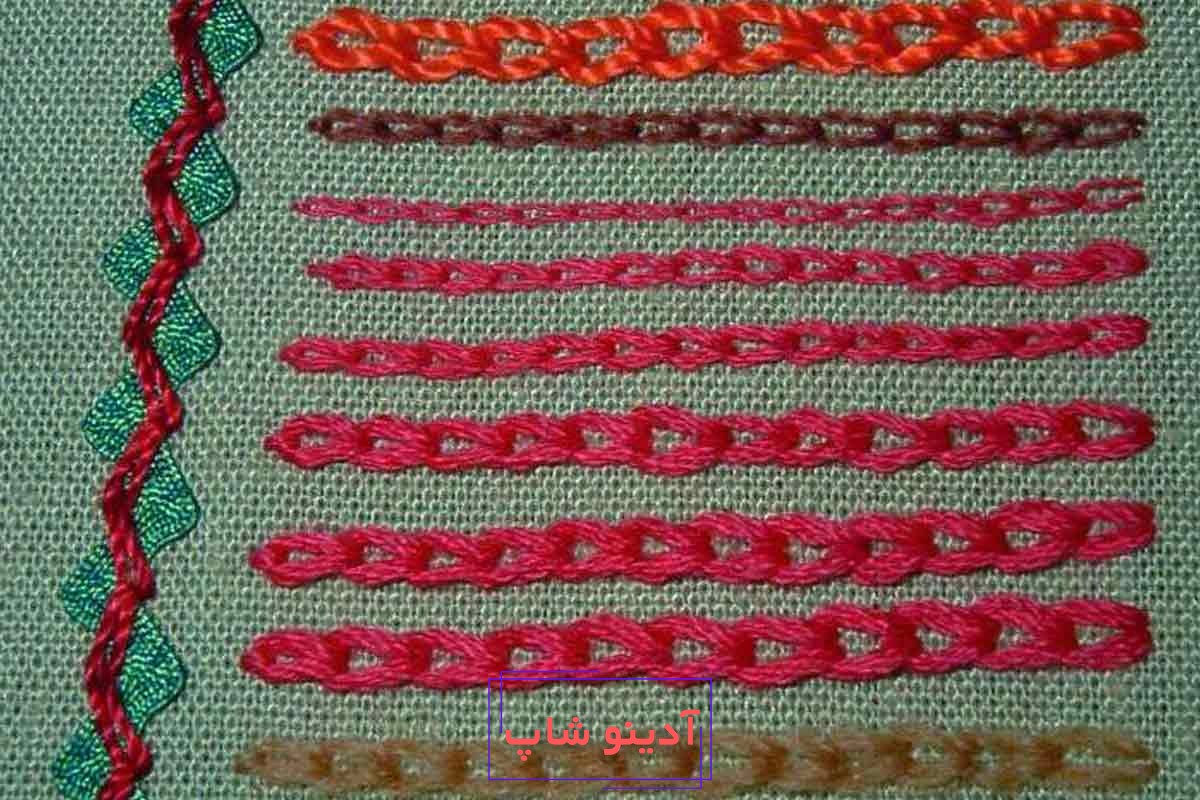 آموزش دوخت زنجیره در گلدوزی