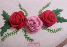 آموزش گل رز در گلدوزی