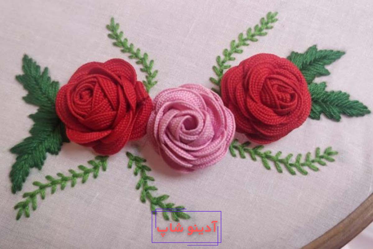 آموزش گل رز در گلدوزی